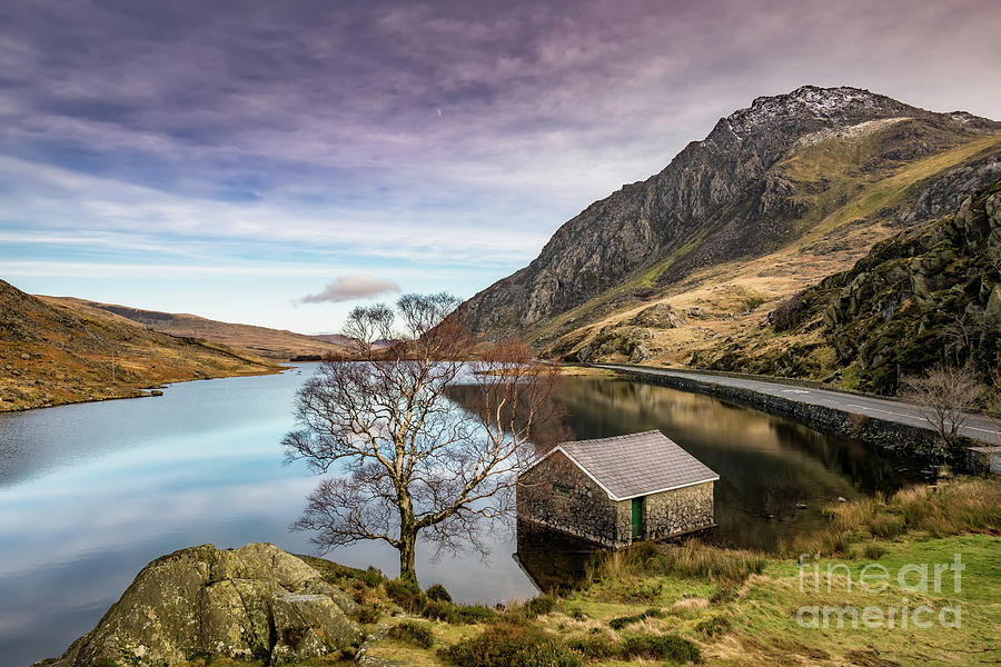 Lake and Moon Snowdonia  Photograph by Adrian Evans