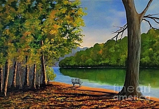 Lake at Oconee State Park Painting by Jerry Walker