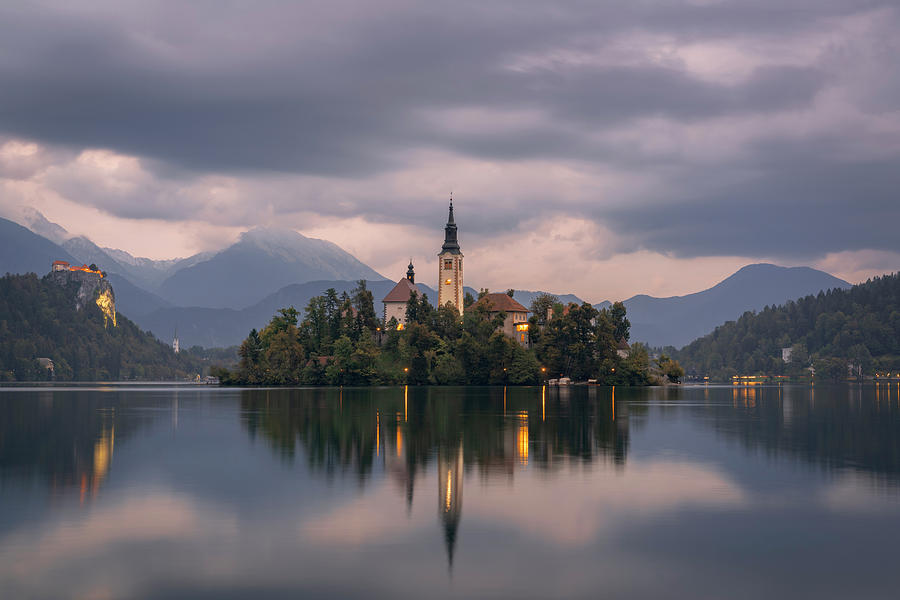 Castle Photograph - Lake Bled by Ludwig Riml