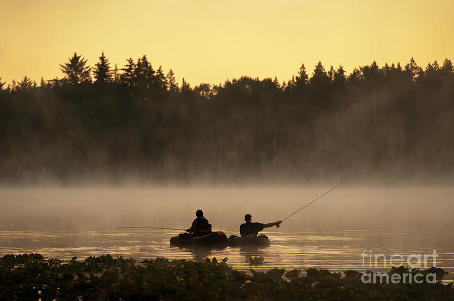 Lake Cassidy with Fishermen Sunrise Photograph by Jim Corwin
