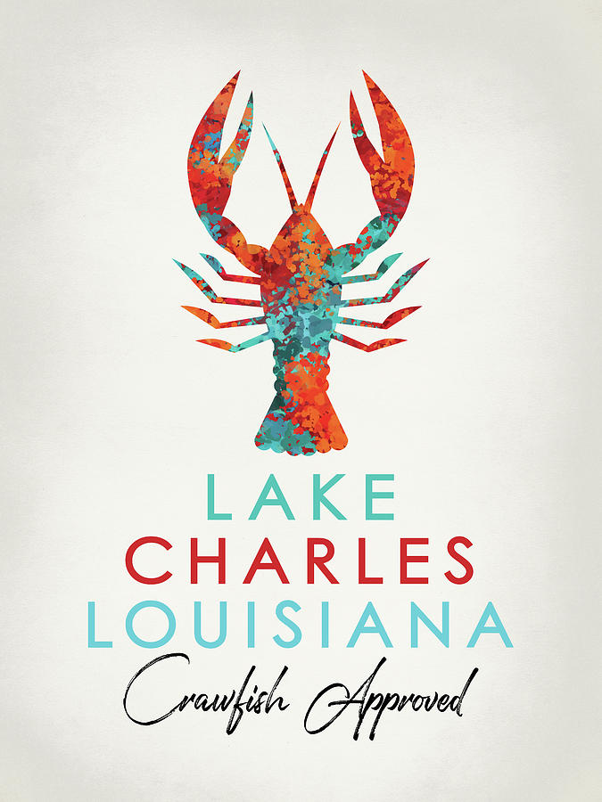 Lake Charles Digital Art - Lake Charles Louisiana Crawfish Bright by Flo Karp