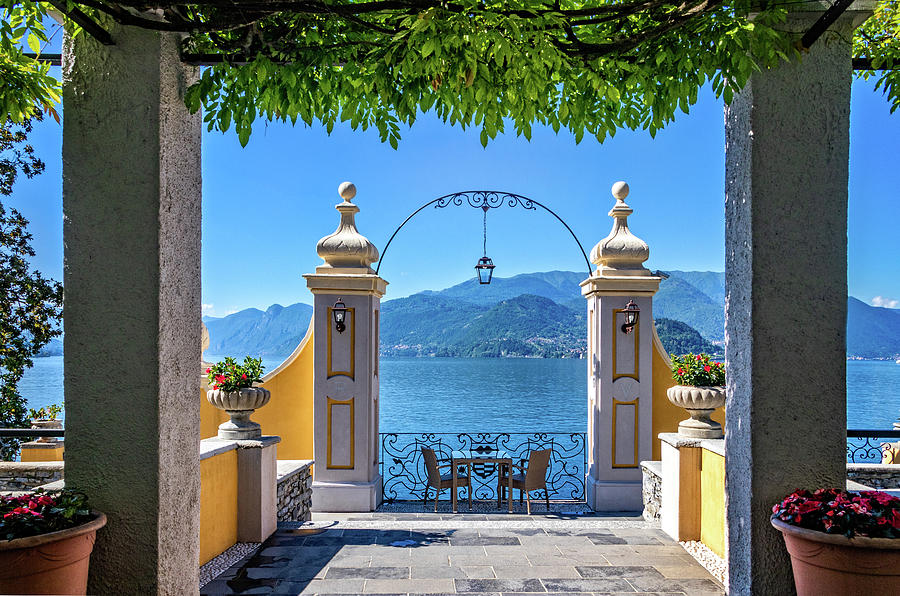 Lake Como from Hotel Terrace by Carolyn Derstine Lake Como from Hotel Terrace by Carolyn Derstine