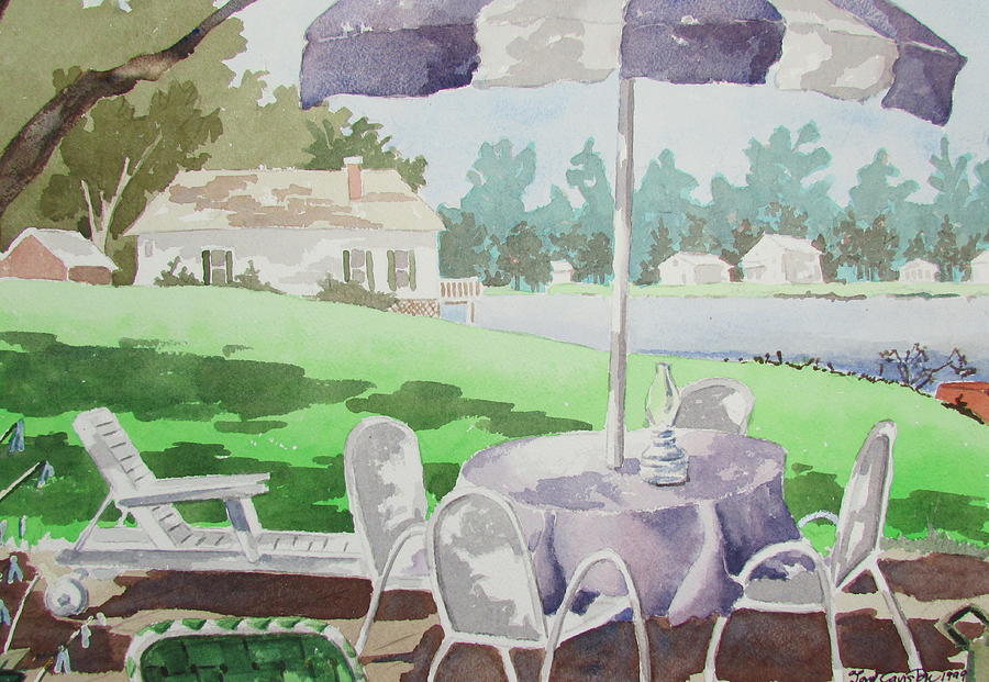 Lake Cottage Painting by Tony Caviston