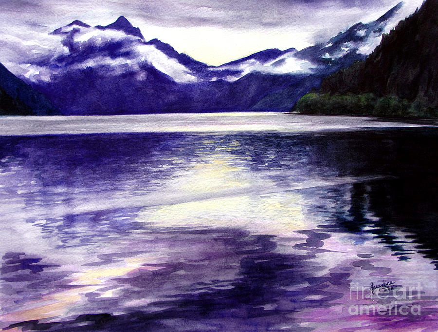 Mountain Painting - Lake Crescent by Jacqueline Tribble