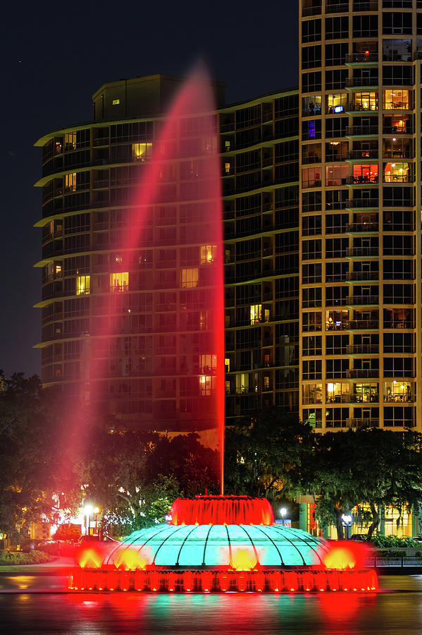 Lake Eola Fountain Lightshow Photograph by Stefan Mazzola