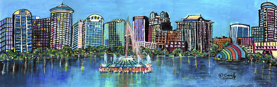 Lake Eola Orlando Painting by Everett Spruill