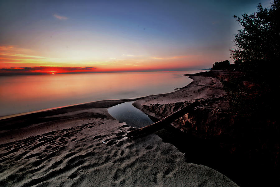 Lake Erie at sunrise Photograph by Bill Jonscher