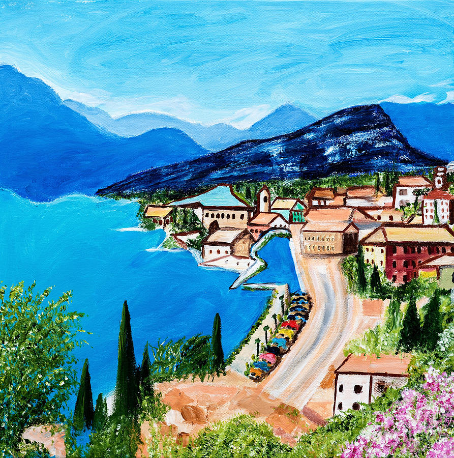 Mountain Painting - Lake Garda, Italy by Art by Danielle