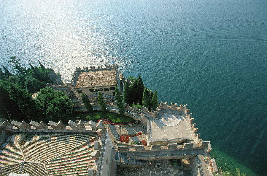 Architecture Digital Art - Lake Garda, Malcesine, Italy by Udo Bernhart