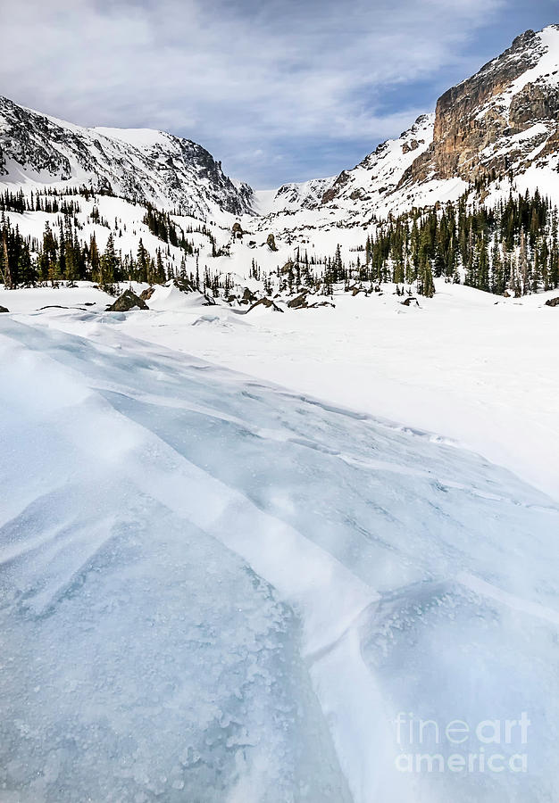 Lake Haiyaha in the Winter located in Rocky Mountain National Pa Photograph by Ronda Kimbrow