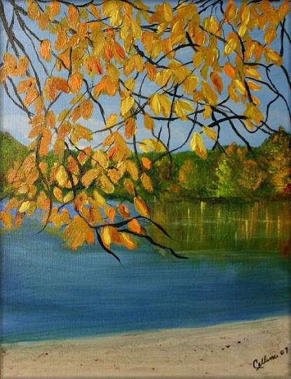 Lake Harmony 2009 Painting by Dolores Deal