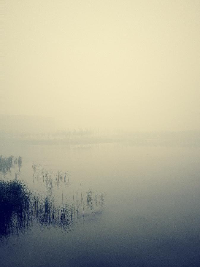 Lake In Jining Shrouded In Mist Photograph by Niew Pey Ran