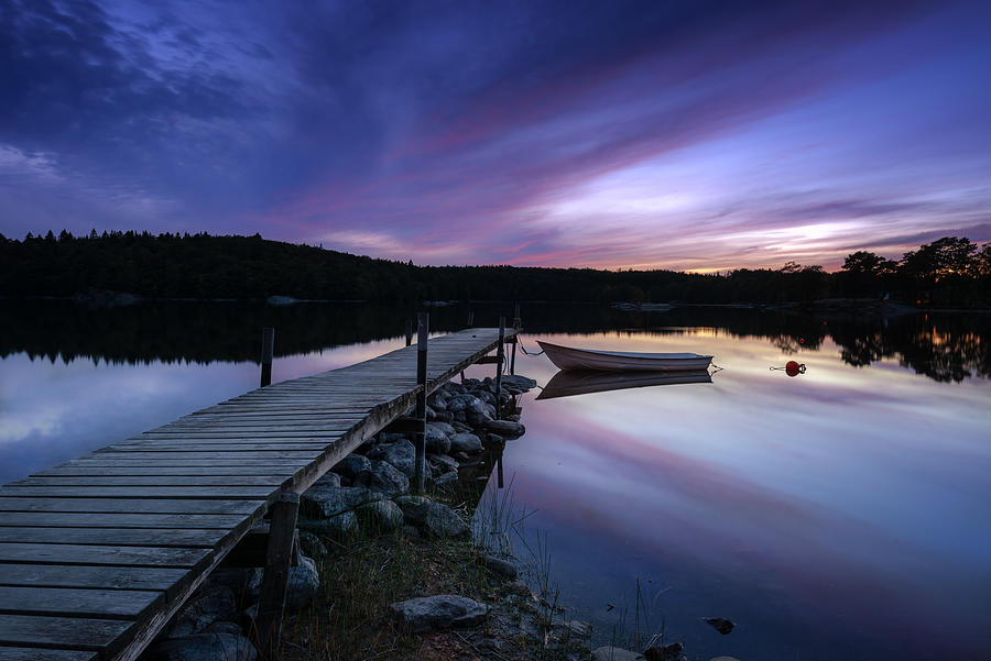 Lake Ksjn In The Blue Hour Photograph by Benny Pettersson