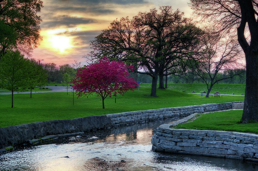 Lake Leota Park Sunset - Evansville Wi by Peter Herman Lake Leota Park Sunset - Evansville Wi by Peter Herman