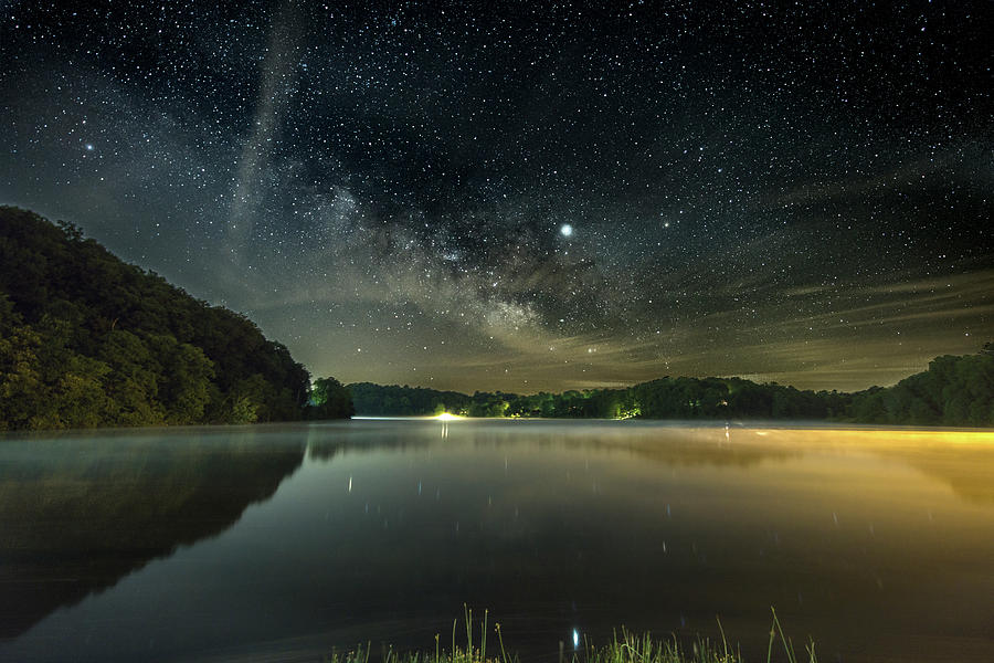Lake Logan Starry Night Photograph by Arthur Oleary