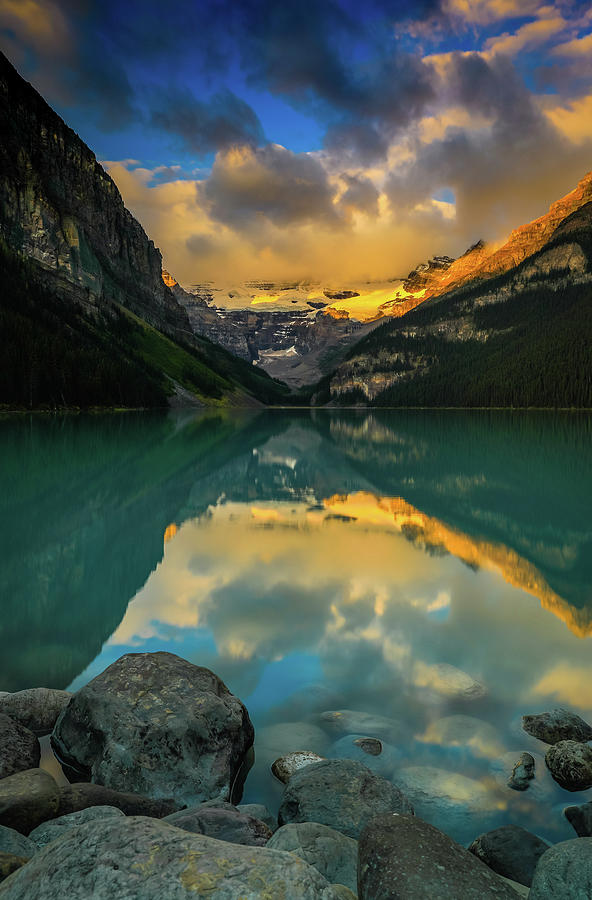 Lake Louise Sunrise Vertical Photograph by Dan Sproul