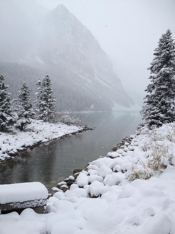 Gray Photograph - Lake Louise Winter by Norman Burnham Gray Photograph - Lake Louise Winter by Norman Burnham