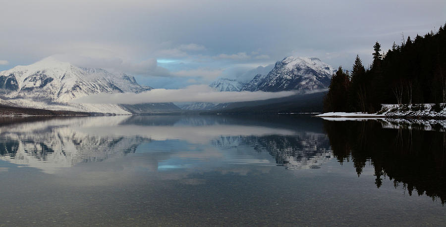 Lake McDonald in Winter Photograph by Whispering Peaks Photography