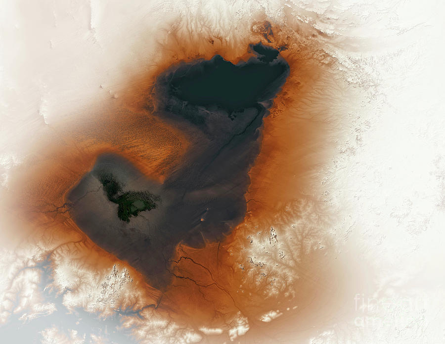 Lake Mega Chad Photograph by Nasa Earth Observatory,  Joshua Stevens/shuttle Radar Topography Mission  (srtm)/us Geological Survey/science Photo Library