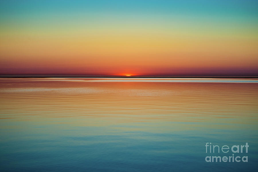 Lake Michigan At Sunset, Milwaukee Photograph by Bob Israel
