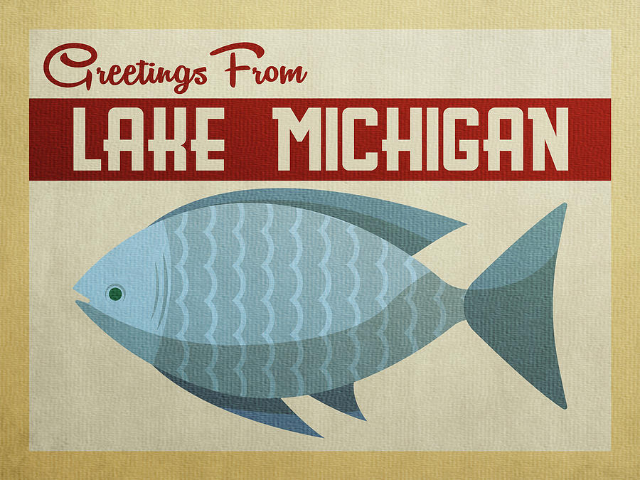 Lake Michigan Digital Art - Lake Michigan Blue Fish by Flo Karp