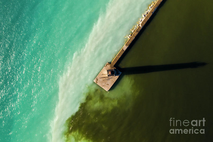 Lake Michigan Colors in Frankfort Aerial Photograph by Twenty Two North