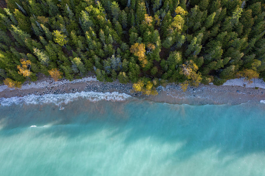 Lake Michigan In Autumn By Drone Photograph
