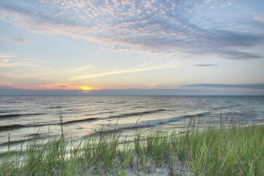 Nature Photograph - Lake Michigan Sunset IIi by Alan Majchrowicz