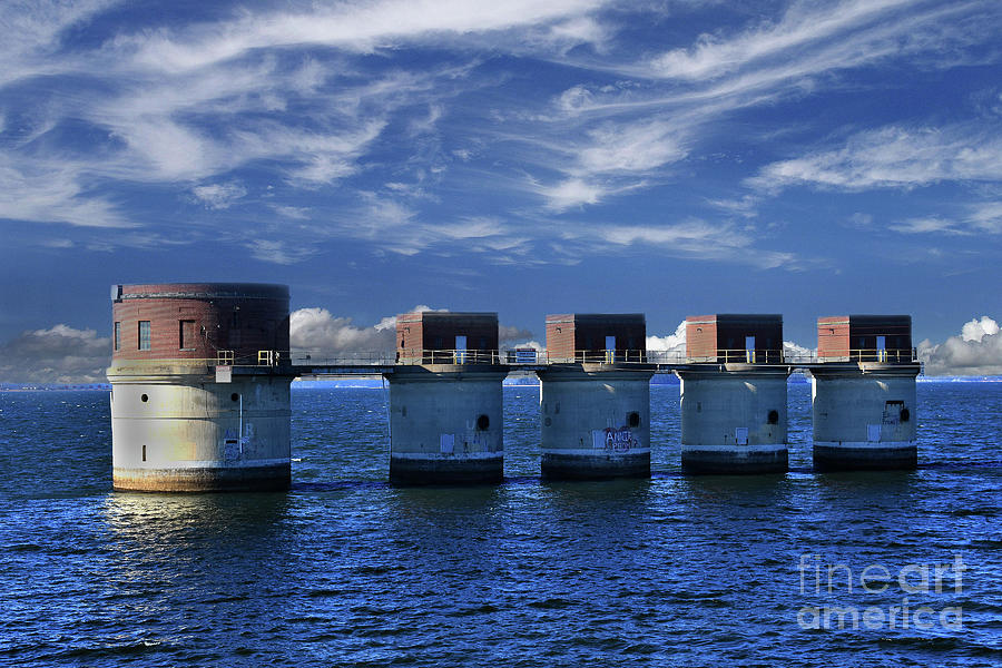Lake Murray Take Out Towers Photograph by Skip Willits