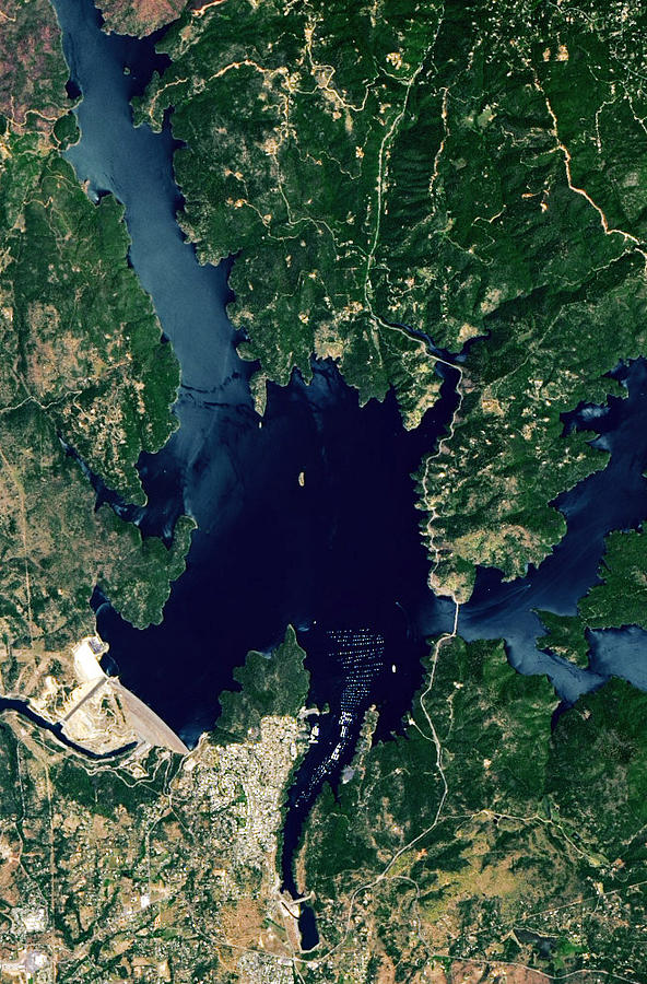 Lake Oroville, 2019, Satellite Image Photograph by Science Source