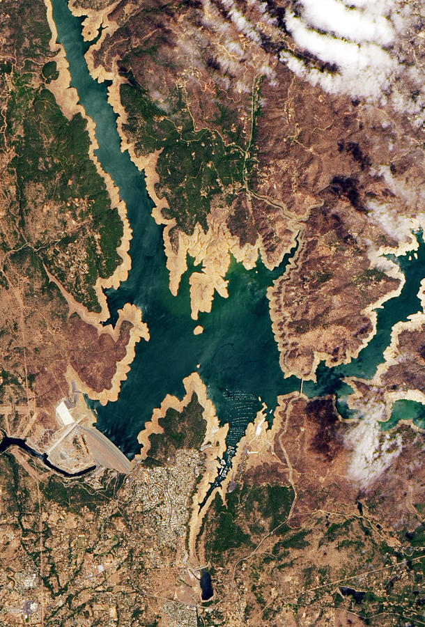 Lake Oroville 2021 Satellite Image Photograph By Science Source Pixels   Lake Oroville 2021 Satellite Image Science Source 