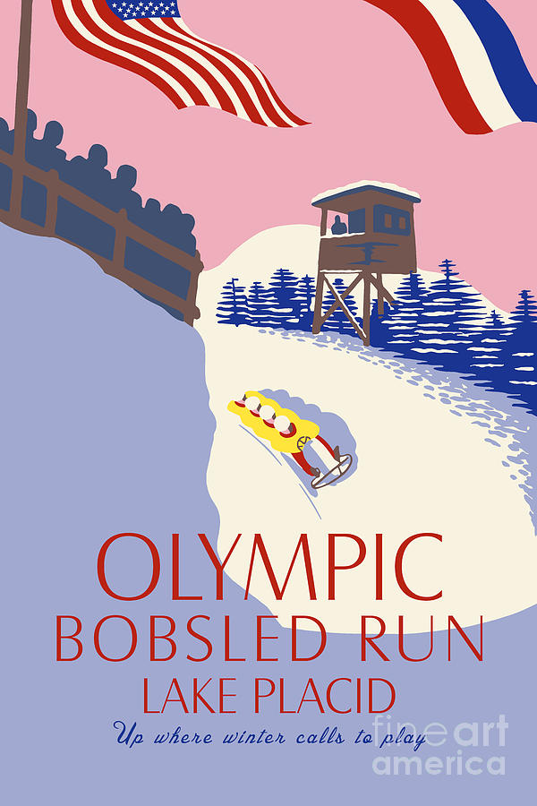 Lake Placid Olympic bobsled run Drawing by Heidi De Leeuw