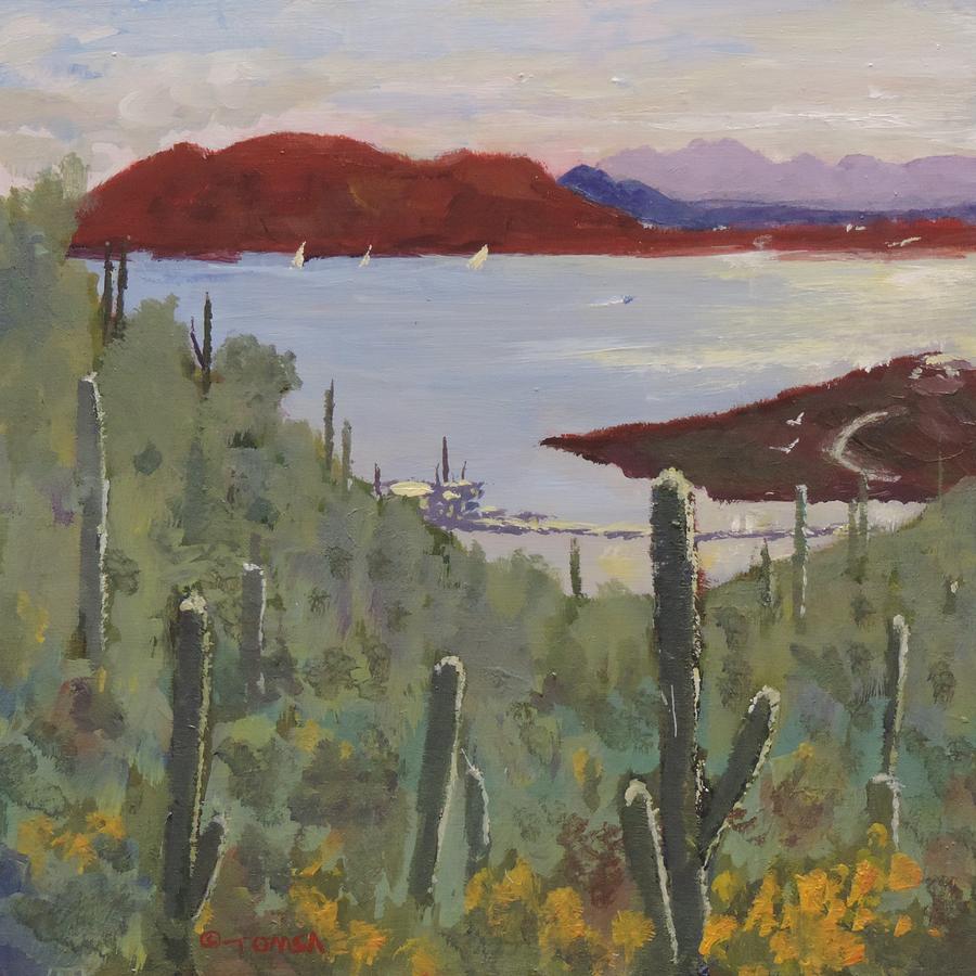 Lake Pleasant Morning  Painting by Bill Tomsa