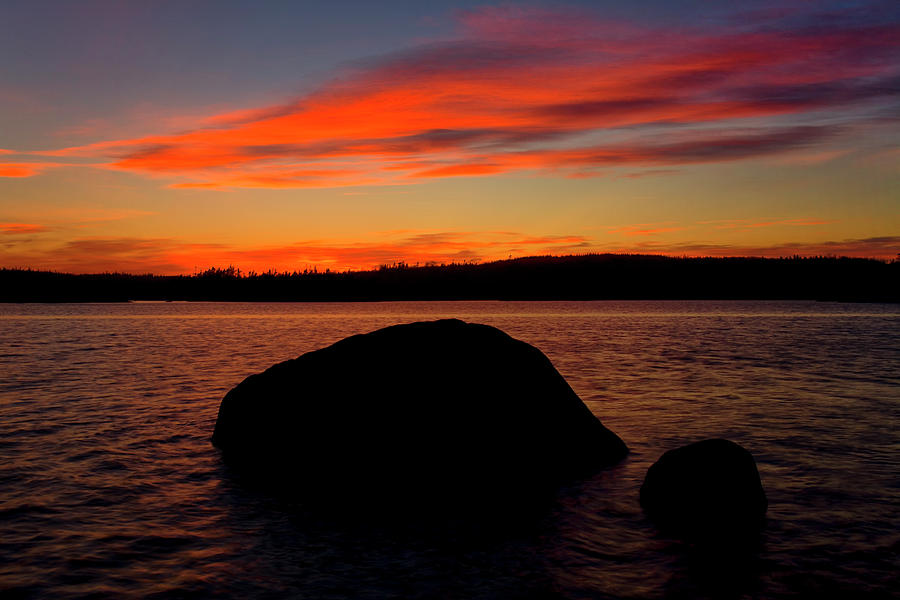 Lake Rocks And Sunset Cloud #2 Photograph by Irwin Barrett