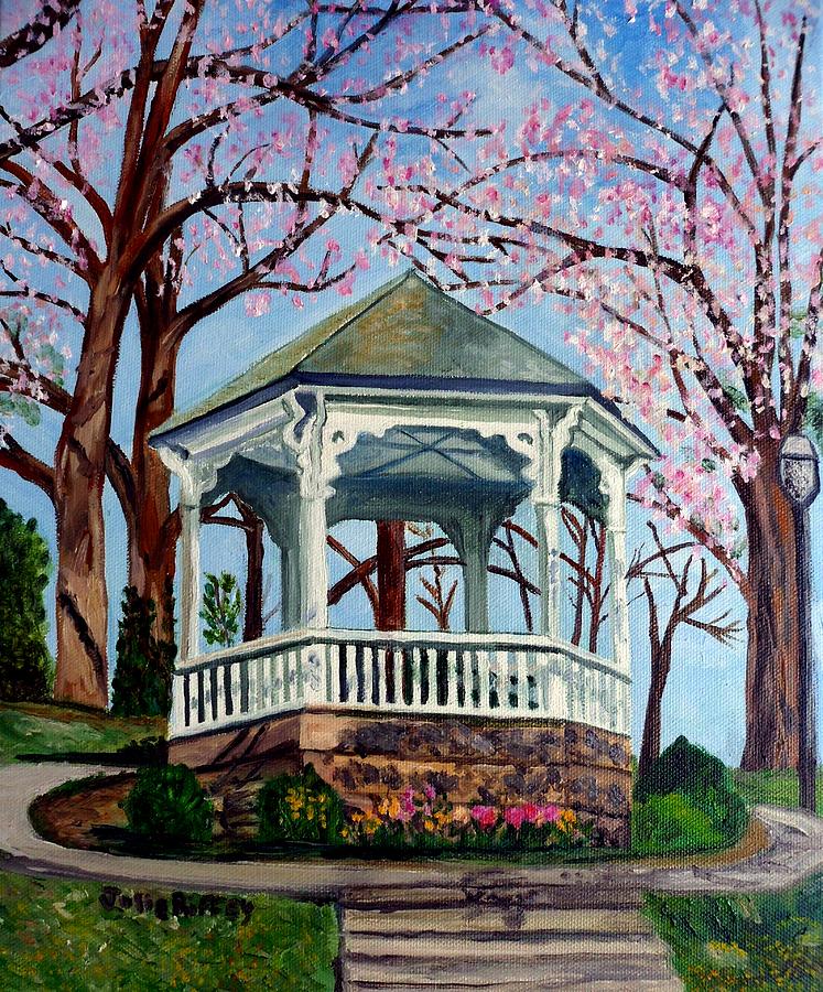 Lake Spring Park Gazebo Salem VA Painting by Julie Brugh Riffey