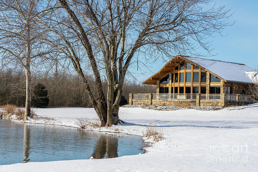 Lake Springfield Boathouse Winter Photograph by Jennifer White