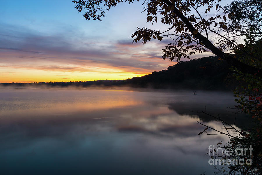 Lake Springfield Sunrise Silhouette Photograph by Jennifer White