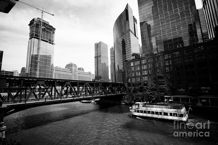 Chicago Photograph - Lake Street Bridge the chicago rive at wolf point Chicago IL USA by Joe Fox