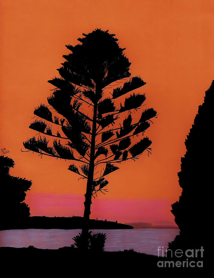 Lake Sunset Drawing by D Hackett