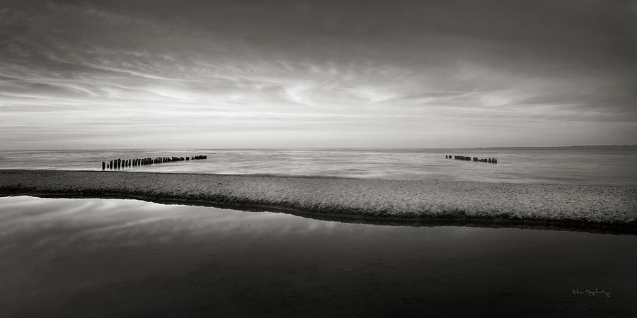 Beach Photograph - Lake Superior Beach Iv Bw by Alan Majchrowicz