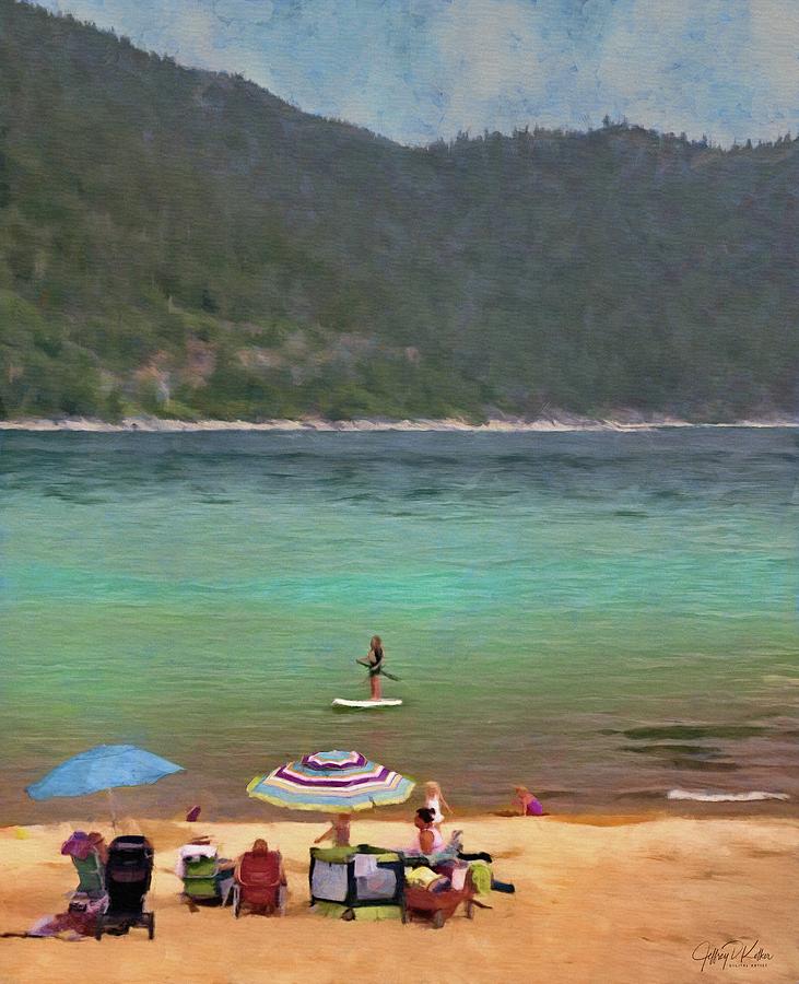 Lake Tahoe Family Day Painting by Jeffrey Kolker