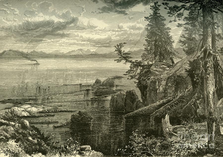 Lake Tahoe Drawing by Print Collector Fine Art America
