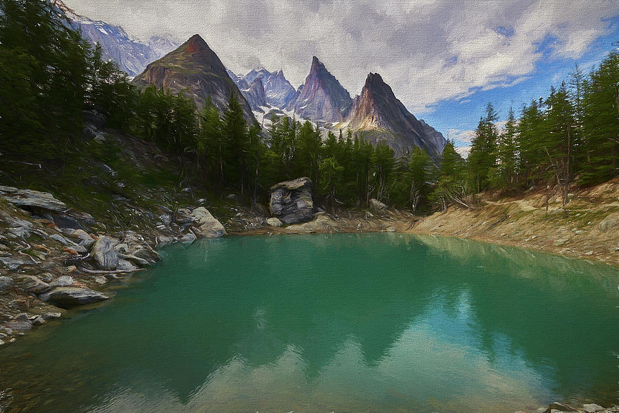 Lake Verde in the Alps II Digital Art by Jon Glaser