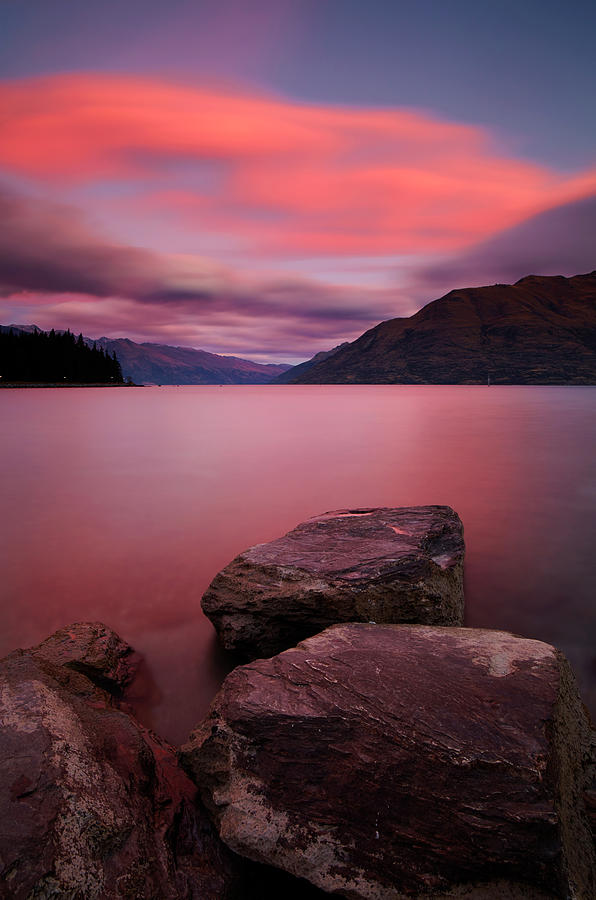 Lake Wakatipu At Dusk Photograph by Simonbradfield Lake Wakatipu At Dusk Photograph by Simonbradfield