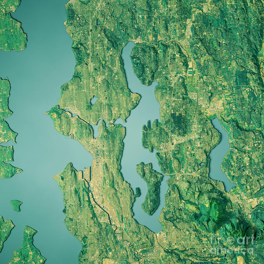 nasa topographical map seattle