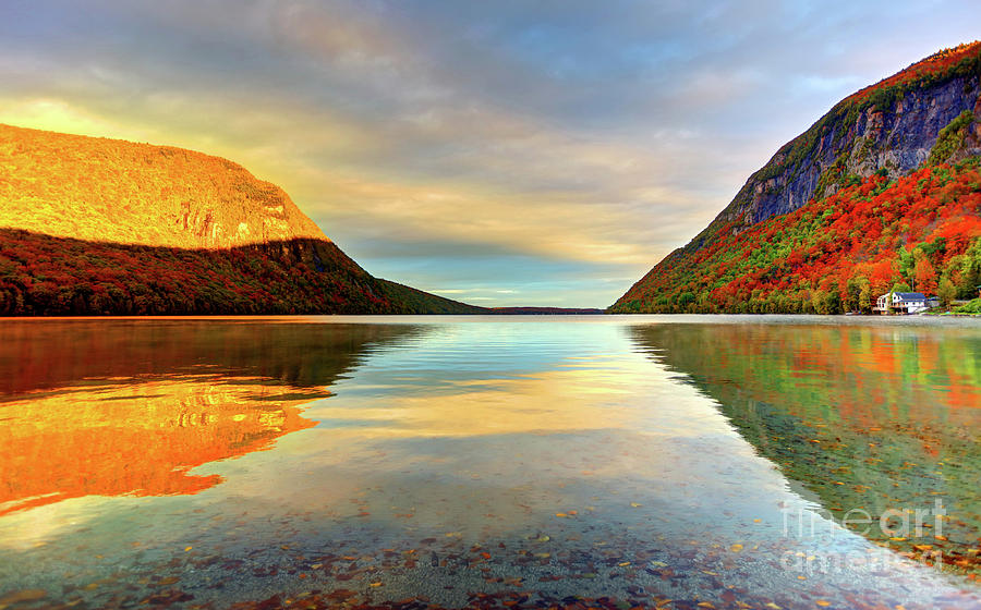 Fall Photograph - lake willoughby in Vermont by Denis Tangney Jr