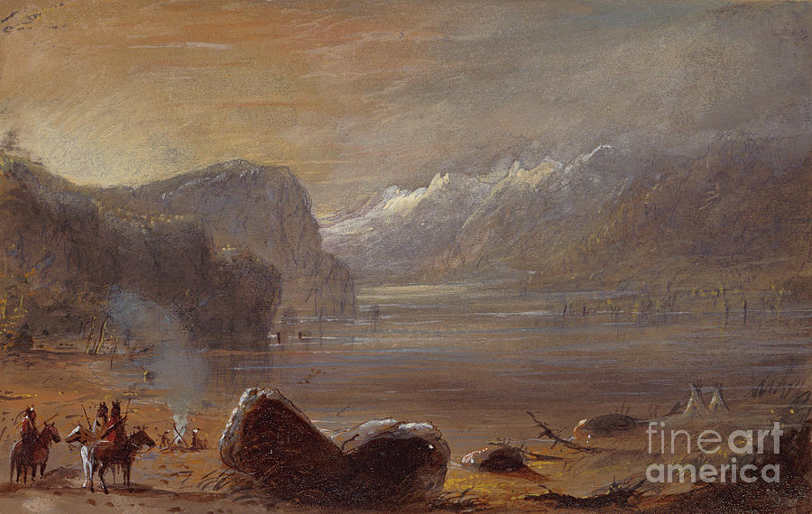 Lake, Wind River Range, C.1837 Painting by Alfred Jacob Miller