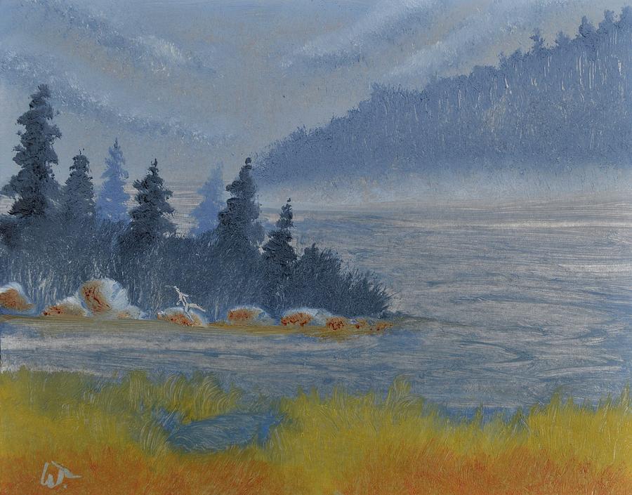 Lakeshore Distance in Oil Painting by Warren Thompson