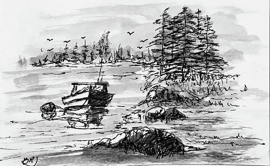 Lakeside Mooring - Noir by Barry Jones Lakeside Mooring - Noir by Barry Jones