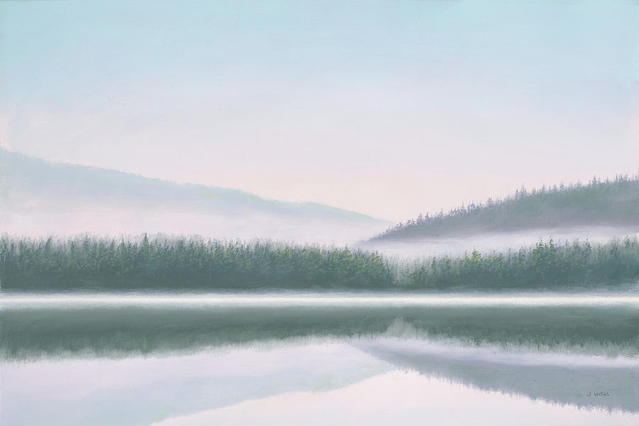 Landscape Painting - Lakeside Morning by James Wiens